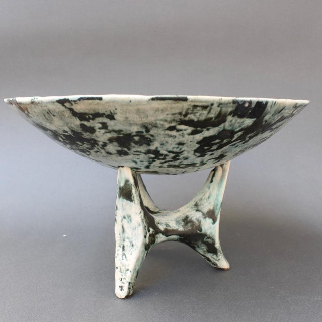 Mid-Century French Ceramic Bowl on Tripod Stand by Jacques Blin, 1950s For Sale - Image 15 of 18