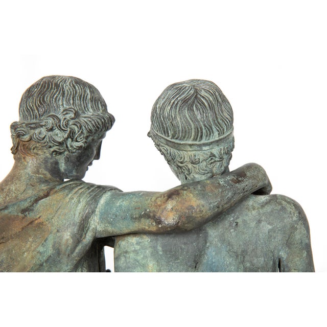 Italian Grand Tour Antique Bronze Sculpture “Orestes and Electra” Ca. 1880 For Sale - Image 16 of 18