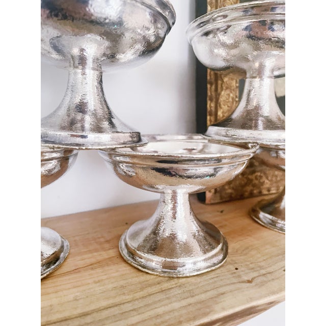 Metal Set of 6 Vintage Silverplate Ice Cream Dishes From the Greenbrier Hotel For Sale - Image 7 of 9