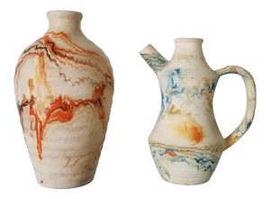 Mid-Century Nemadji Pottery Vases- a Pair