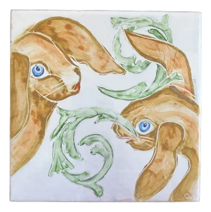 Vintage Hand Painted Italian Decorative Tile