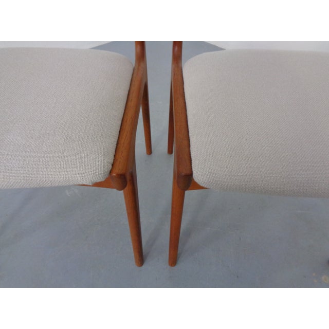 Model 138 Teak & Kvadrat Hallingdal Dining Chairs by Johannes Andersen for Uldum Møbelfabrik, Denmark, 1960s, Set of 2 For Sale - Image 15 of 18