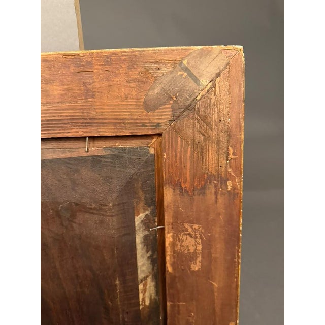 19th Century European Alpine Landscape Oil on Board With Hand-Carved Gilt Frame, Circa 1870 For Sale In Indianapolis - Image 6 of 13