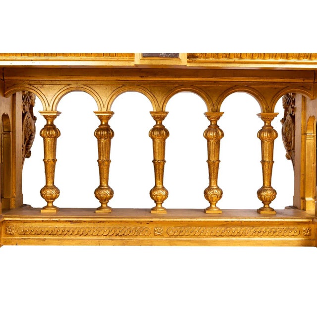19th Century Renaissance Style Giltwood and Marble Console Table For Sale - Image 3 of 8