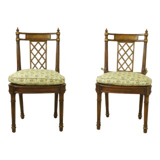 Pair Theodore Alexander Regency Style Cane Seat Chairs For Sale