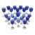 1940s Cobalt Cut to Clear Czech Crystal Hock Wine & Cordial Glasses - 21pc.Set For Sale