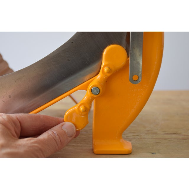 Mid-Century Danish Orange & Gold Bread Slicer by Ove Larsen for Raadvad, Denmark, 1960s For Sale - Image 9 of 13