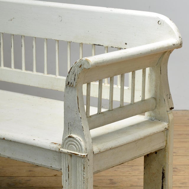 Wood Antique Pine Bench, 1900s For Sale - Image 7 of 12