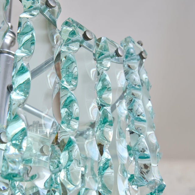 Italian Glass + Chrome Pendant, 1970s For Sale - Image 11 of 12