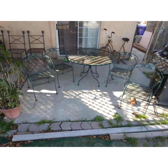 Dark Green Woodard Briarwood Model Patio Dining Table & 4 Chairs For Sale - Image 8 of 13