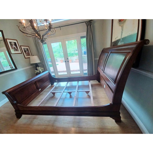 Ethan Allen Queen Somerset Mahogany Sleigh Bed Chairish