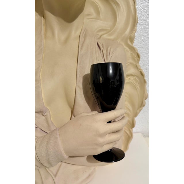 Tan Marc Sijan, Marc Sijan Hyperrealist Contemporary Plaster Sculpture Woman and Champagne Glass, 1986 For Sale - Image 8 of 15