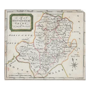 Antique Map of Montgomeryshire in North Wales