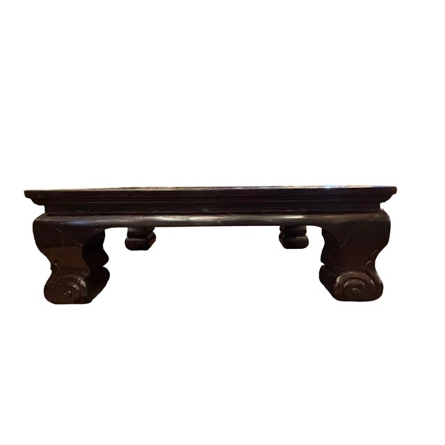 Asian 1970s Large Elm and Rattan Coffee Table For Sale - Image 3 of 6