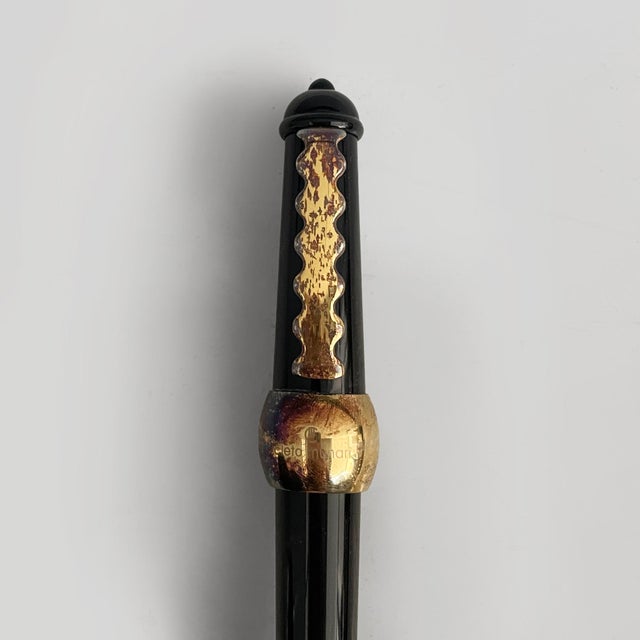 Italian Modern Black Acrylic Gold Metal Fountain Pen Faro by Cleto Munari, 2002 For Sale - Image 6 of 12