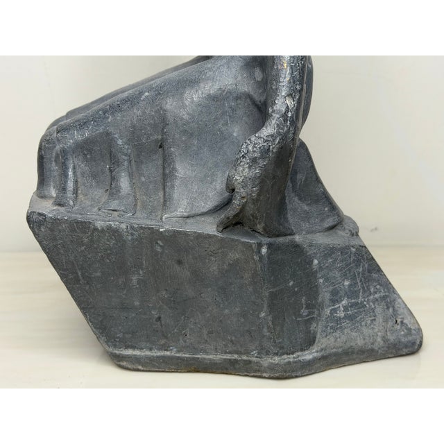 Art Deco Lead Sculpture of Joan of Arc in the Manner of Eric Gill For Sale - Image 4 of 18