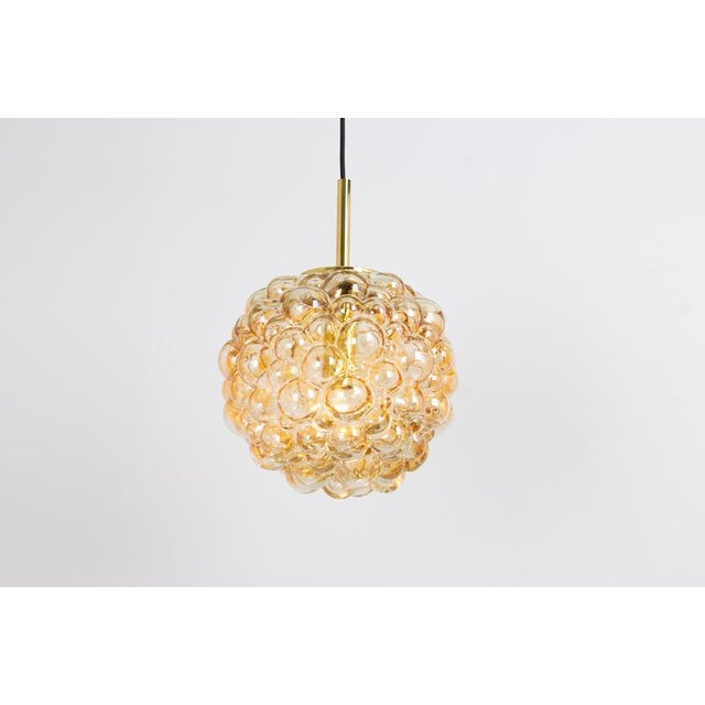 Gold Large Amber Bubble Glass Pendant by Helena Tynell for Limburg, 1970s For Sale - Image 8 of 9