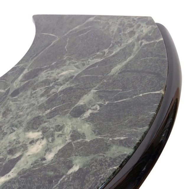 Art Deco Ash Demi-Lune Bar Table with Marble Table Top and Chromed Metal, 1960s For Sale - Image 3 of 5