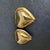 Vintage Puffy Heart Earrings Gold Tone Clip on Statement Jewelry 80s Designer For Sale - Image 4 of 10