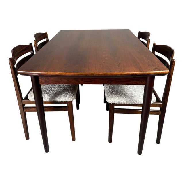 Mid-Century Modern Rosewood Dining Set, 1950s, Set of 5 For Sale