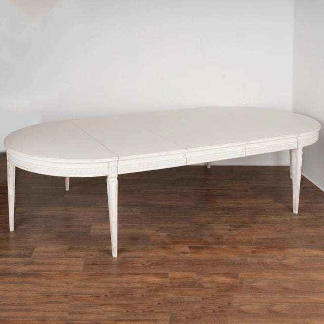 White Oval Dining Table With Three Leaves, Sweden Circa 186080 Chairish