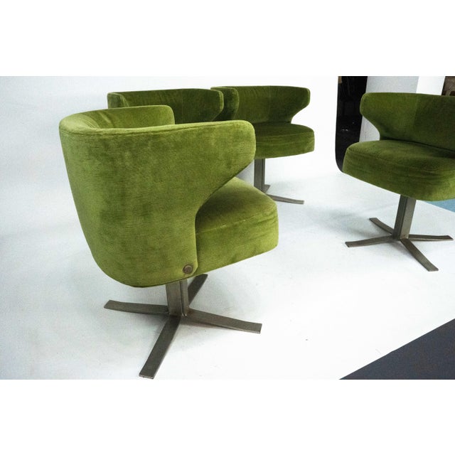Green Swivel Poney Chairs by Gianni Moscatelli for Formanova, Italy, 1970s, Set of 4 For Sale - Image 6 of 18