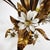 Off-white Mid-Century Italian Hollywood Regency Gilt Iron Daisy & Tulip Tole Lamp For Sale - Image 8 of 16