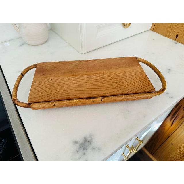 Vintage Rattan Cutting Board For Sale - Image 9 of 10