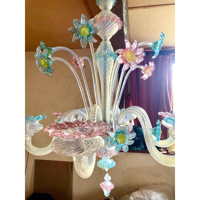 Murano Glass Chandelier, 1950s For Sale - Image 4 of 7