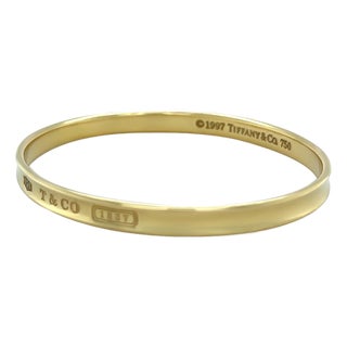 Tiffany & Co. 18ct Yellow Gold 1837 Bangle 29.53g For Sale