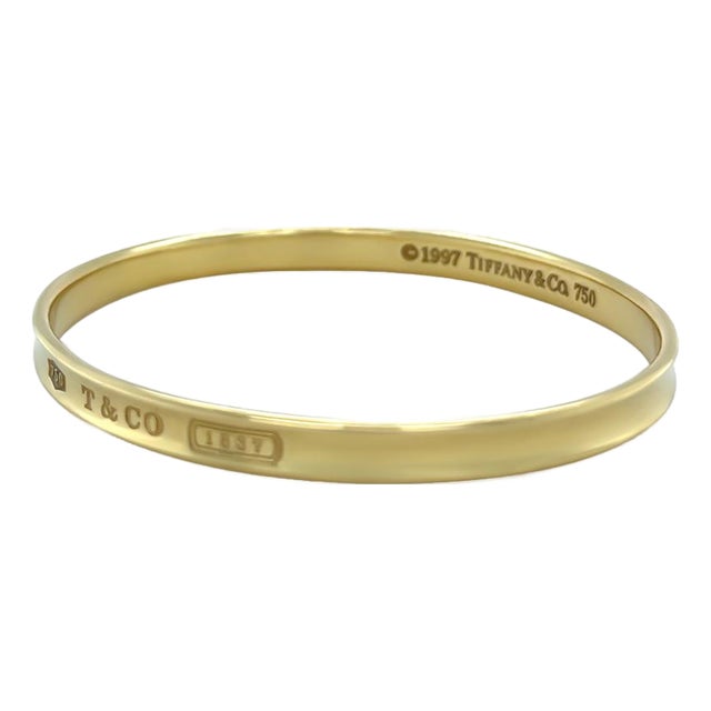 Tiffany & Co. 18ct Yellow Gold 1837 Bangle 29.53g For Sale