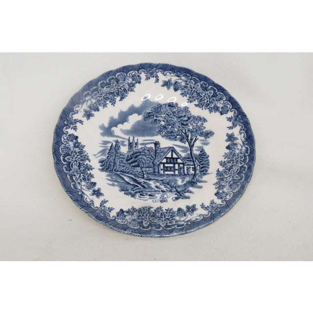 Late 19th Century Churchill the Brook Blue White Small Plate Fine China Made in England 4805b For Sale - Image 9 of 9
