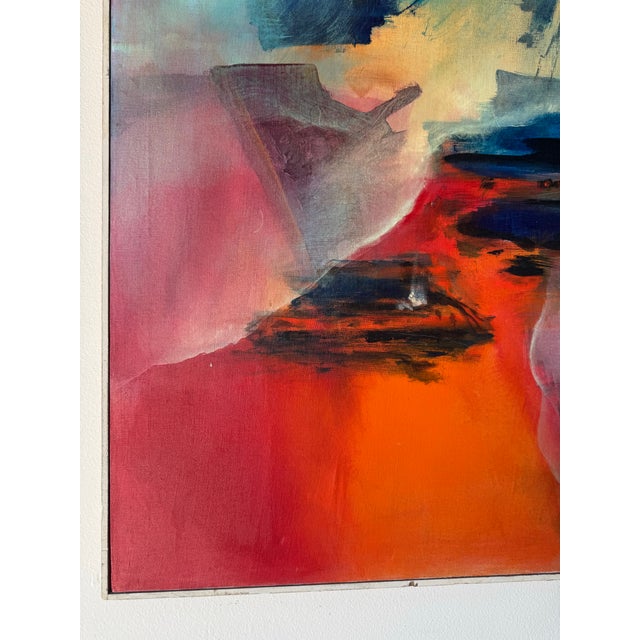 1960s Vintage Expressionist Abstract Acrylic on Canvas Painting For Sale In Miami - Image 6 of 12