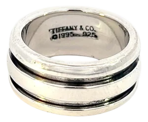 1990s Tiffany & Co Estate Atlas Groove Ring Size 6 Silver 9 mm