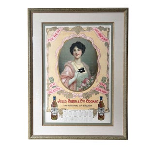 Jules Robin & Co. Original French Cognac Calandar Poster, 1918 For Sale