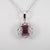 Red 4.8Ct Rhodolite Garnet Pendant With Natural Diamonds in Solid 14k Gold, 11x9mm For Sale - Image 8 of 8