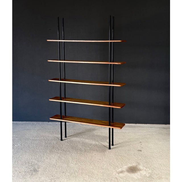 Vintage Midcentury Modern Dutch Design Stick Shelving Unit by Willem Lutjens. Made in the Netherlands, 1960's period. 4...