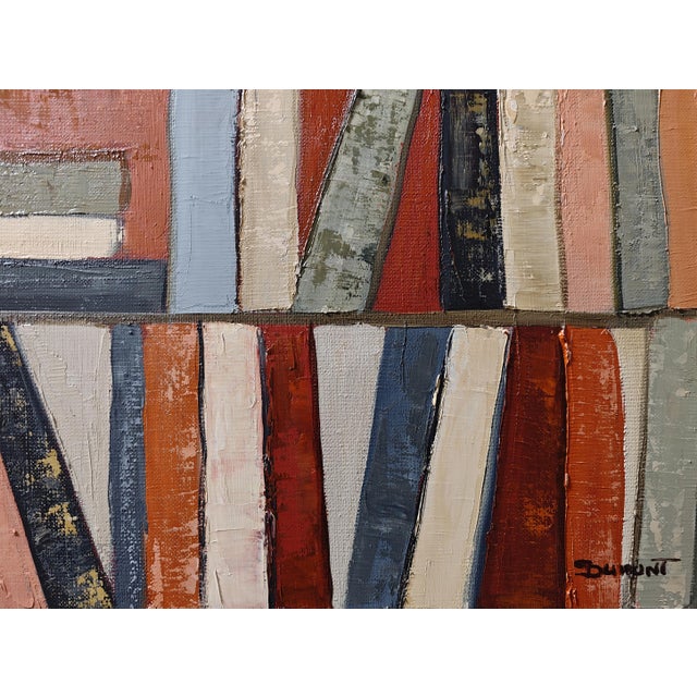 Cadence Des Livres, Contemporary Abstract Library Painting, Framed by French Artist Sophie Dumont. For Sale - Image 4 of 8