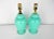 Aqua Blue Glass Boudoir Lamps, Pair For Sale - Image 4 of 11