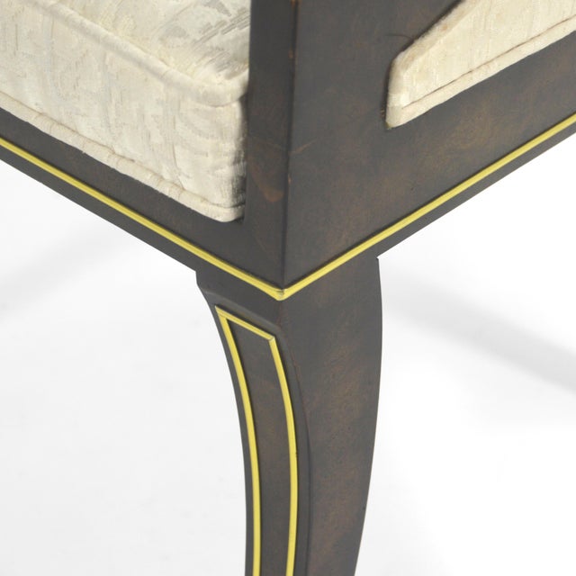 Mastercraft Amboyna & Brass Spoonback Dining Chairs For Sale - Image 10 of 12