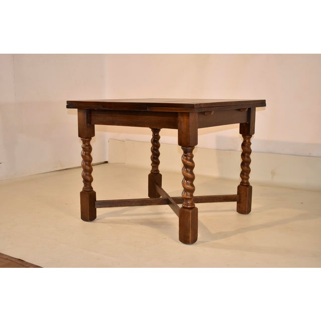 English Circa 1900 English Oak Table With Two Draw-Leaves For Sale - Image 3 of 9
