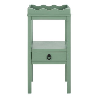 Darlyn Scalloped 1 Drawer Accent Table in Sage For Sale