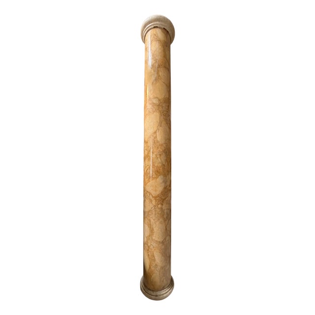 Huge Neoclassical Trompe l'Oeil Faux Marble Column 131” For Sale