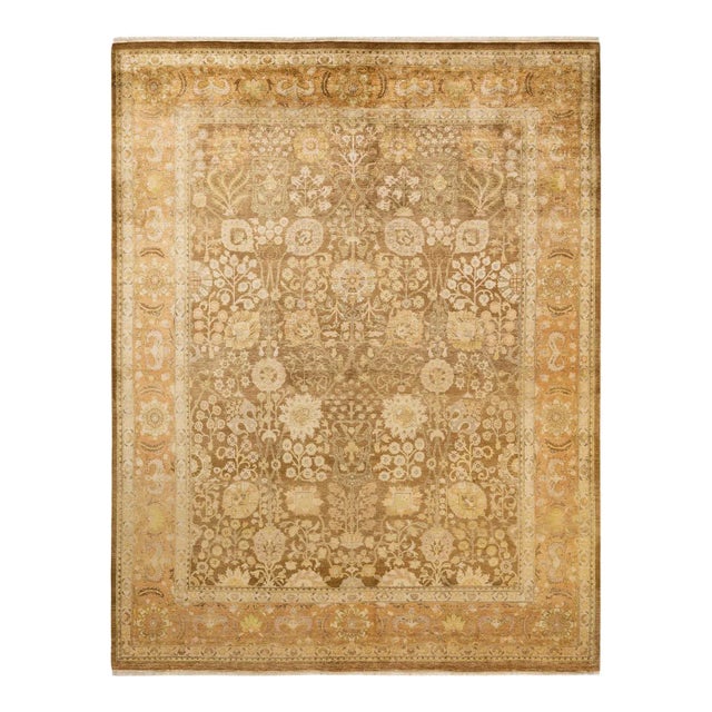 Vintage Traditional Hand Knotted Wool Area Rug, Gold - 7'10" X 10'1" For Sale - Image 9 of 9