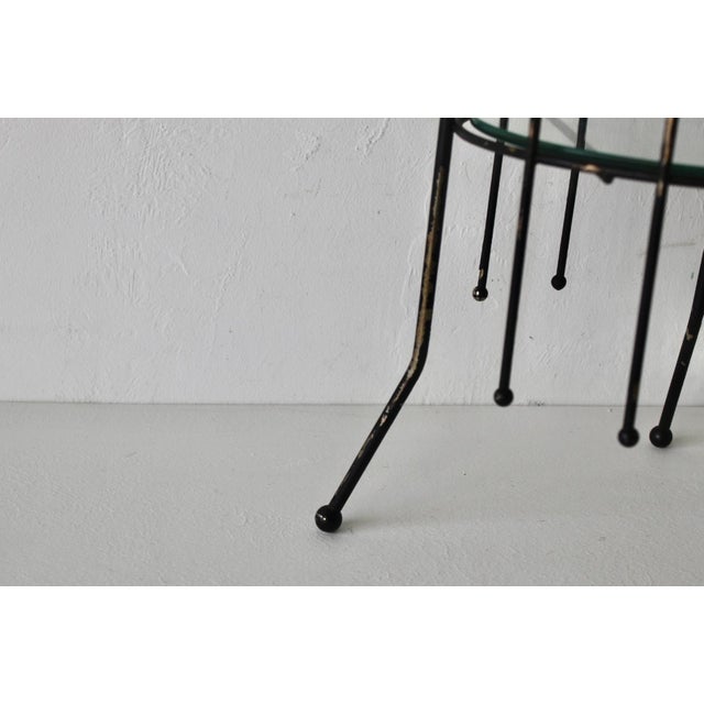 Vintage Black Painted Metal Glass Three Tier Narrow Etagere Mid Century For Sale - Image 13 of 18