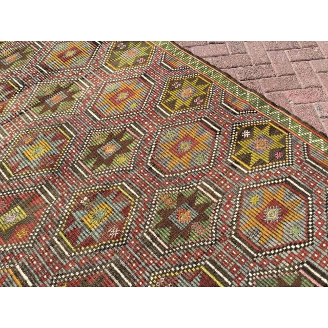 Textile Embroidered Kilim Rug - 75" X 116" For Sale - Image 7 of 11