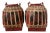 2 Vintage Thai Lacquered Hand-Woven Bamboo Floral Rice Container Pots. For Sale