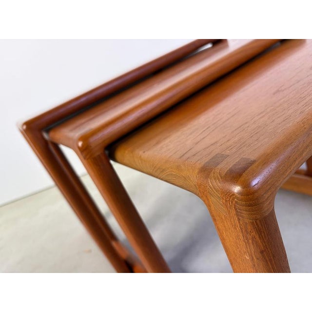 Scandinavian Teak Nesting Tables attributed to Dyrlund, 1960s, Set of 3 For Sale - Image 9 of 13