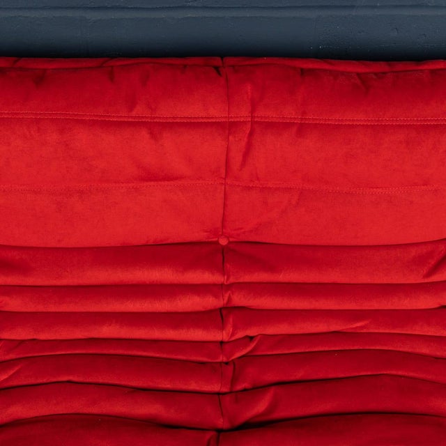 Vintage Togo Three-Seater Sofa in Red by Michel Ducaroy for Ligne Roset, 1973 For Sale - Image 18 of 18