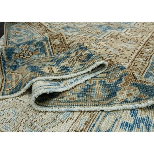 Textile Blue & Brown Oriental Handwoven Vintage Rug 7'5" x 11'7" For Sale - Image 7 of 9